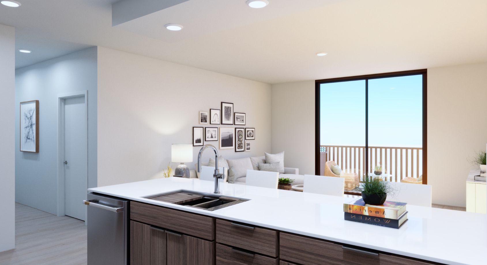 Malu Koa West Plan 3-C - Kitchen & Living Room