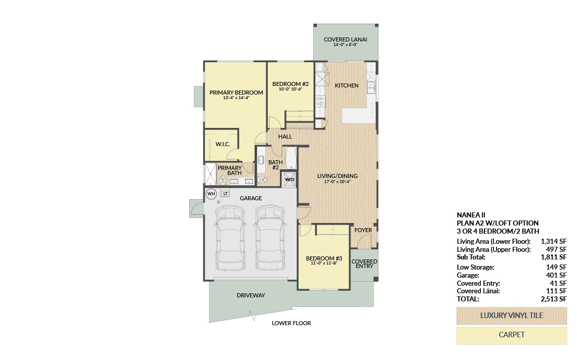 Plan A2 lower floor plan