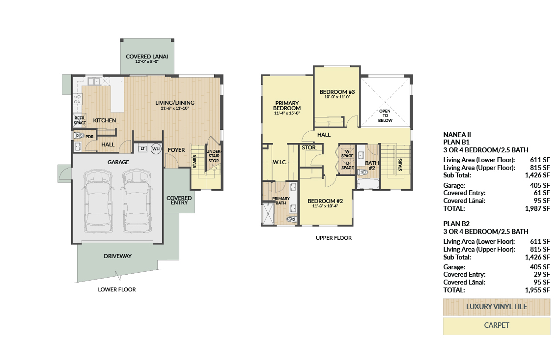 Plan B lower and upper floor plan