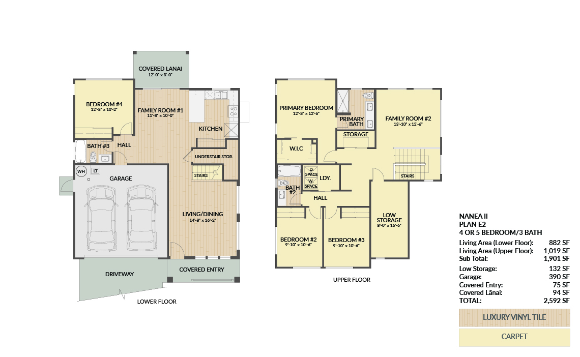 Plan E2 lower and upper floor 