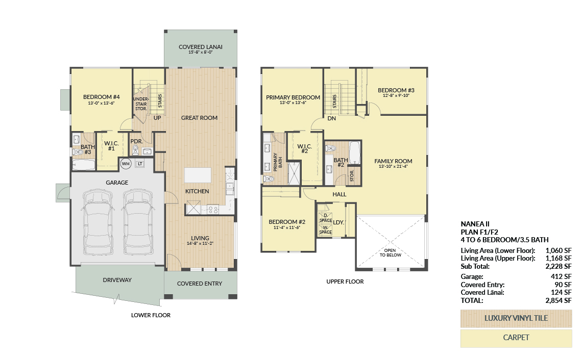 Plan F lower and upper floor