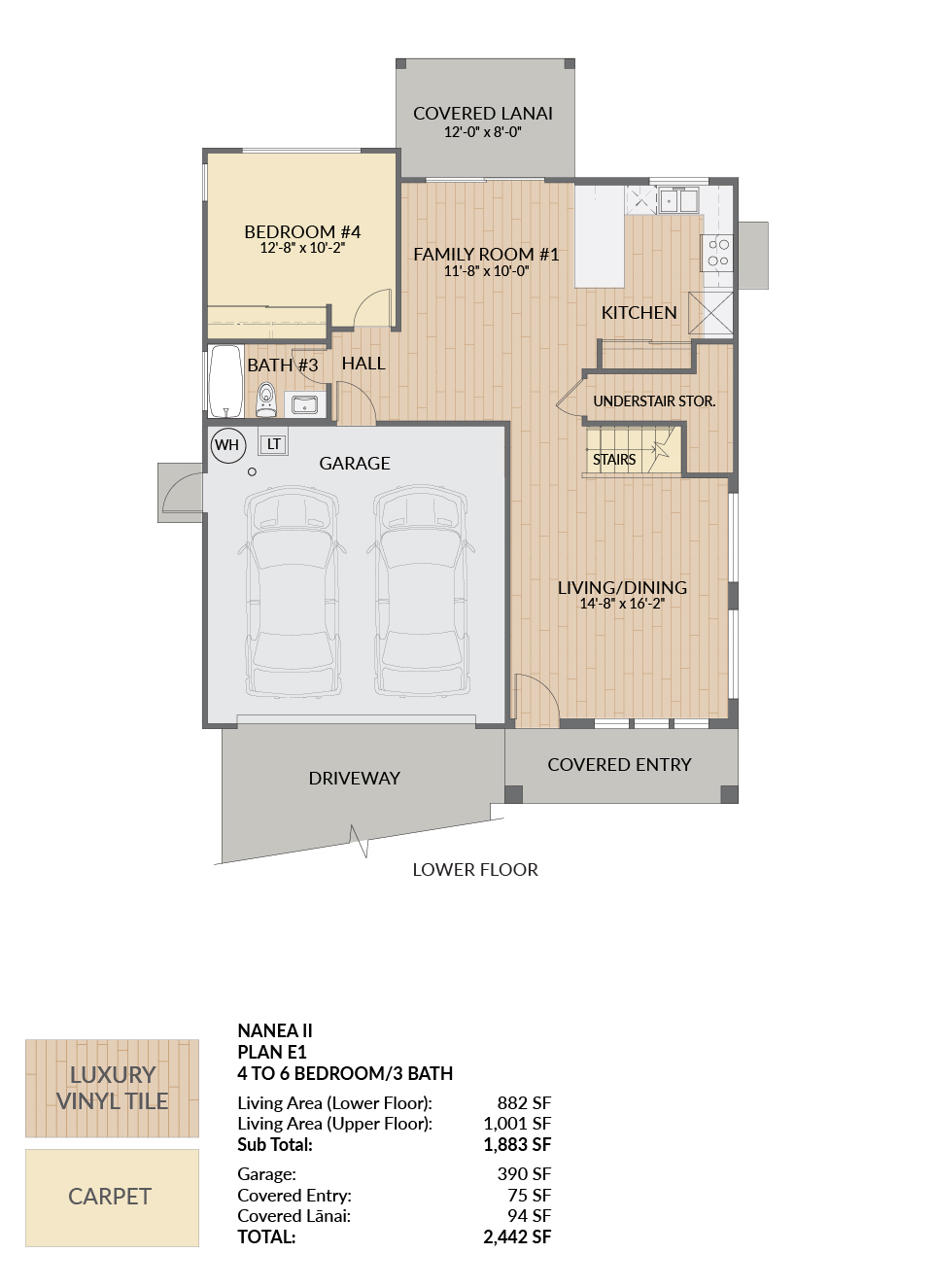 Plan E1 lower floor