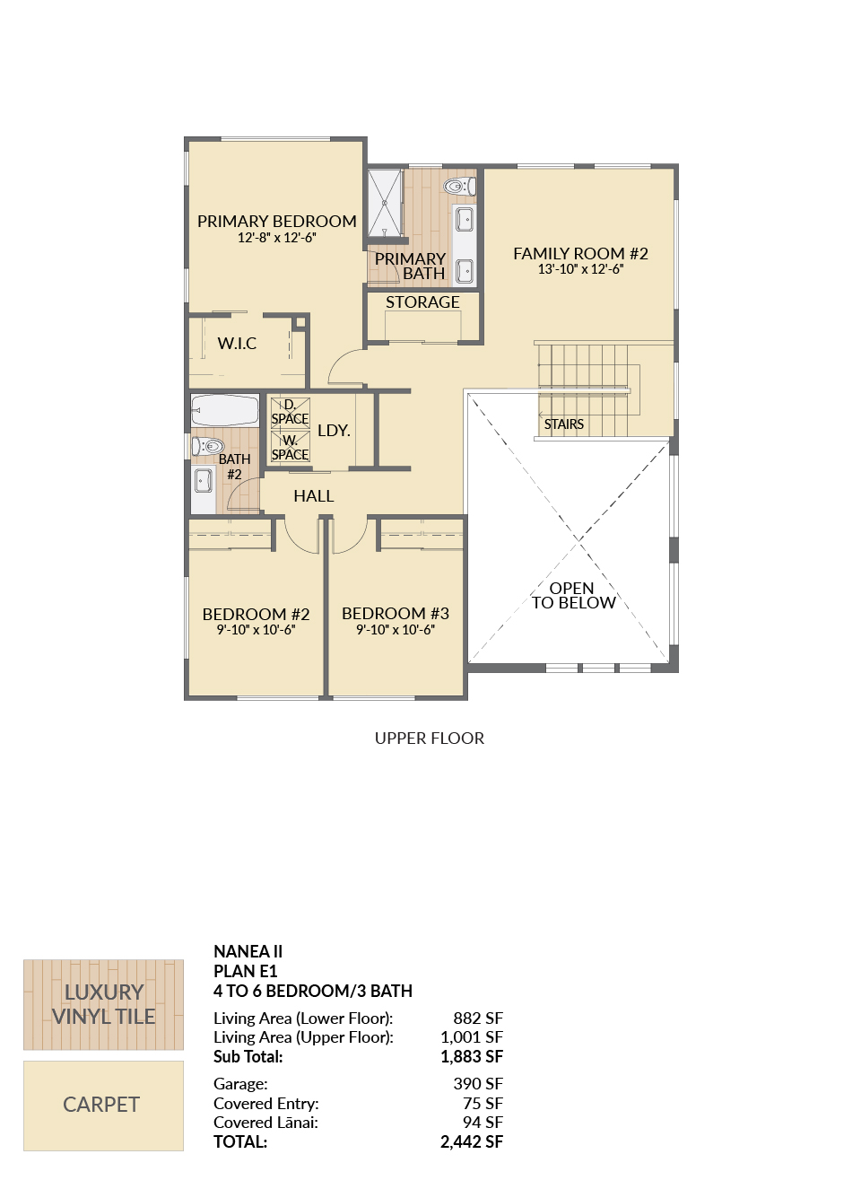 Plan E1 upper floor