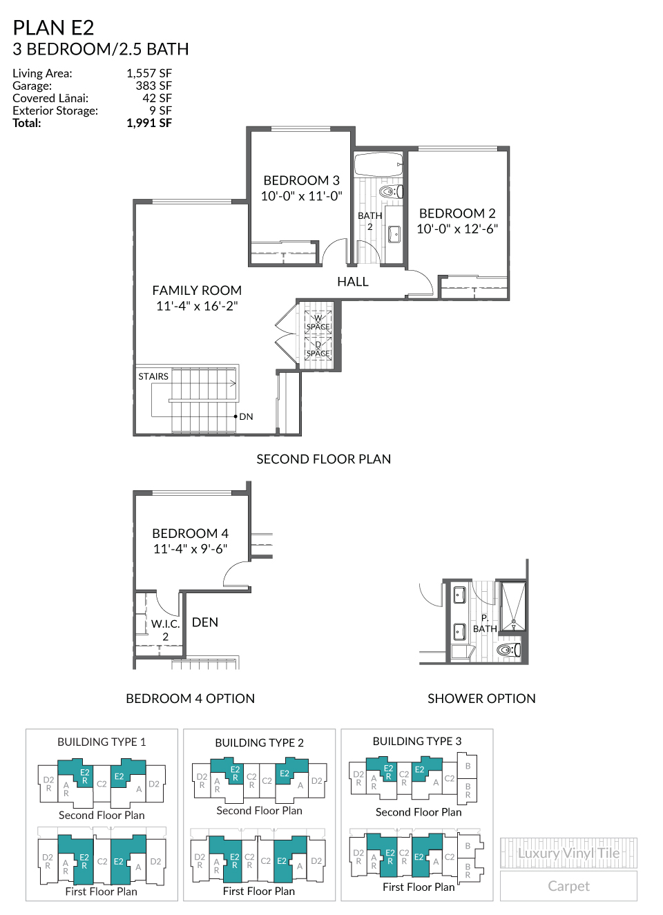 Plan E2 Floor Plan Second Floor